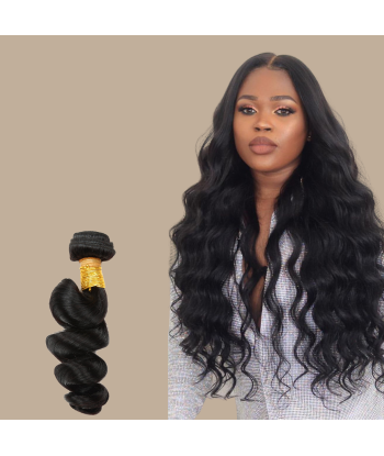 Tissage Cheveux Vierge Human Hair Loose Wave 7A Brun Foncé 1B 100 Gr la chaussure