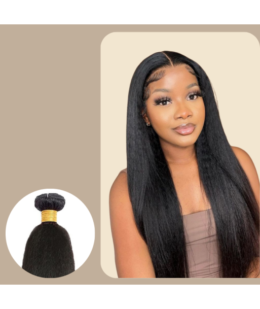 Tissage Cheveux Vierge Human Hair Yaki Straight 7A Brun Foncé 1B 100 Gr ou a consommer sur place