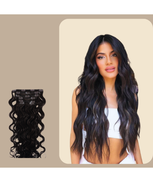 Extensiones Clips Ondulado Marrón Oscuro en stock