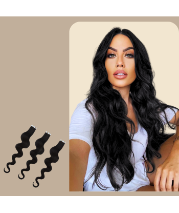 Extensiones adhesivas onduladas Negro Comparez et commandez 