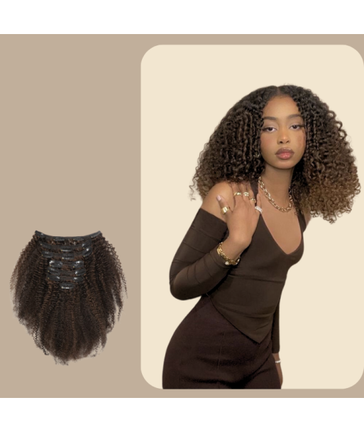 Kit de extensiones con clip Afro Curly Chocolate 120g ouvre sa boutique