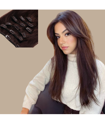 Straight Brown Clip Extensions chez Cornerstreet bien 