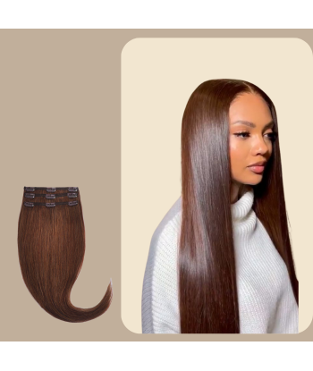 Straight Chocolate Clip Extensions Pour