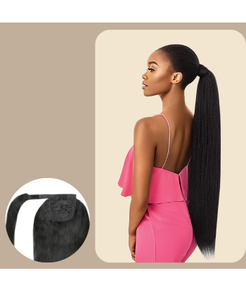 Ponytail Cinta Mágica Marrón Oscuro Pelo Remy Yaki Liso l'évolution des habitudes 