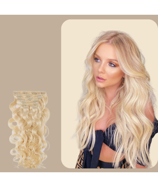 Extensions Clips gewellt Platinblond Venez acheter