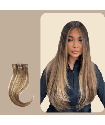 Raka Clip Extensions Medium Brown Platinum Pour