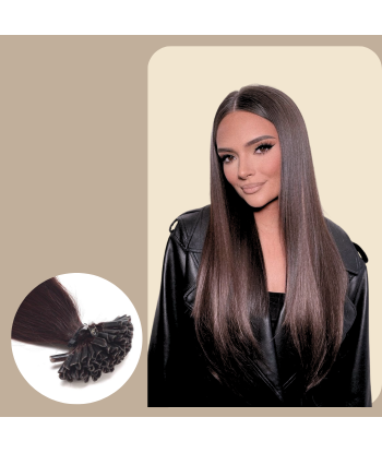 100 Glatte Keratin-Extensions Braun ou a consommer sur place