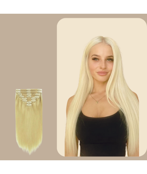 Blondes Platinblond Clip Extensions Kit offre 