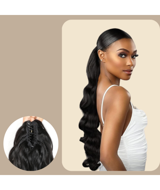 Pferdeschwanz Ponytail Dunkelbraun mit Pinzette Natural Remy Hair Body Wave le des métaux précieux