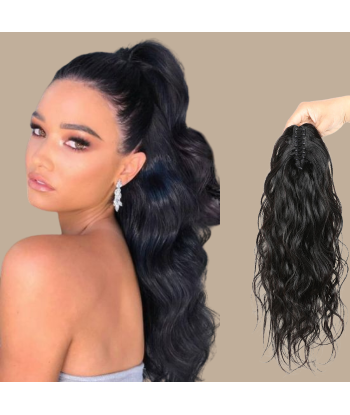 Pferdeschwanz Ponytail Dunkelbraun mit Pinzette Natural Remy Hair Body Wave le des métaux précieux