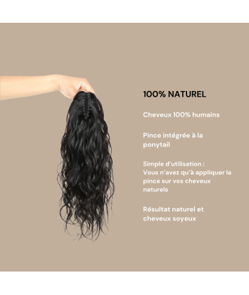 Pferdeschwanz Ponytail Dunkelbraun mit Pinzette Natural Remy Hair Body Wave le des métaux précieux