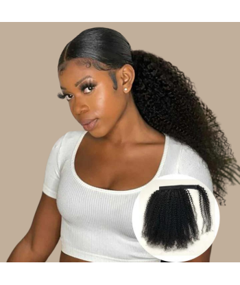 Pferdeschwanz Ponytail Dunkelbraun Zauberband Remy Hair Afro Curly la colonne vertébrale