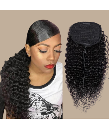 Pferdeschwanz Ponytail Dunkelbraun Mit Kordel Remy Hair Deep Wave Economisez 