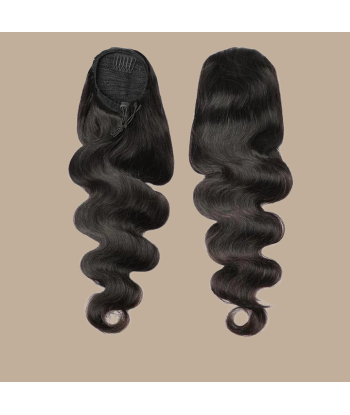 Pferdeschwanz Ponytail Dunkelbraun Mit Kordel Remy Hair Body Wave destockage