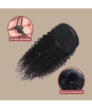 Pferdeschwanz Ponytail Dunkelbraun Mit Kordel Remy Hair Deep Wave Economisez 