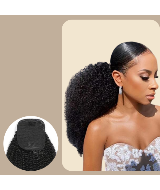 Pferdeschwanz Ponytail Dunkelbraun Mit Kordel Remy Hair Afro Curly paiement sécurisé