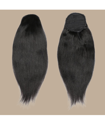 Pferdeschwanz Ponytail Dunkelbraun Mit Kordel Remy Hair Yaki Straight français