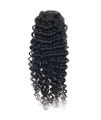 Pferdeschwanz Ponytail Dunkelbraun Mit Kordel Remy Hair Deep Wave Economisez 