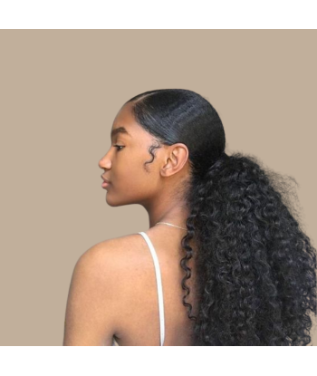 Pferdeschwanz Ponytail Dunkelbraun Mit Kordel Remy Hair Afro Curly paiement sécurisé