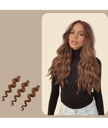 Wavy Hazelnut Adhesive Extensions destockage