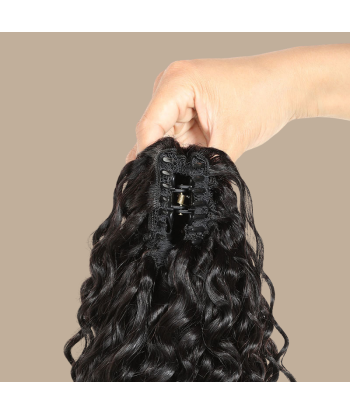 Ponytail Black Hair Clip Natural Remy Hair Deep Wave acheter