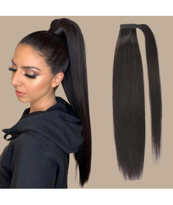 Ponytail Black Magic Ribbon Remy Hair Straight le des métaux précieux