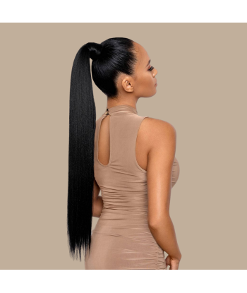 Ponytail Black Magic Ribbon Remy Hair Straight le des métaux précieux