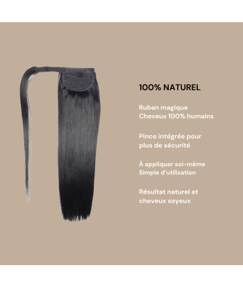 Ponytail Black Magic Ribbon Remy Hair Straight le des métaux précieux