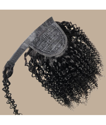 Ponytail Black Magic Ribbon Remy Hair Kinky Curly 50% de réduction en Octobre 2024