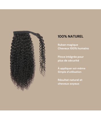 Ponytail Black Magic Ribbon Remy Hair Kinky Curly 50% de réduction en Octobre 2024