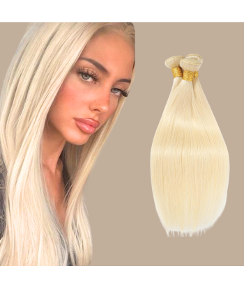 Virgin Human Hair Weave Straight 7A Platinum Blonde 613 100 Gr la colonne vertébrale