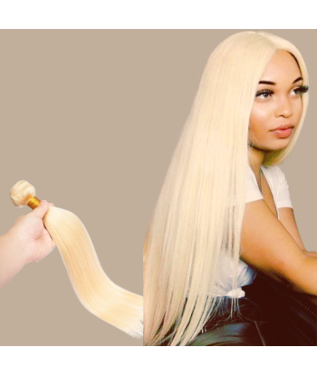 Virgin Human Hair Weave Straight 7A Platinum Blonde 613 100 Gr la colonne vertébrale