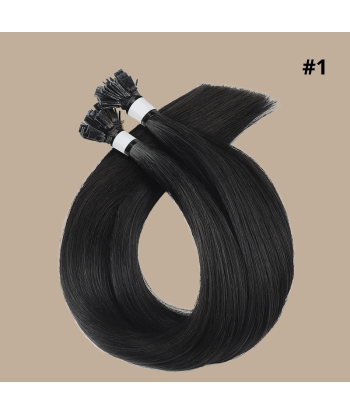 100 Premium Straight Keratin Extensions with Flat Tip 1 en stock