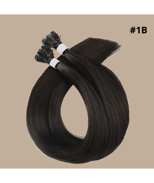 100 Premium Straight Keratin Extensions with Flat Tip 1B pas cher chine