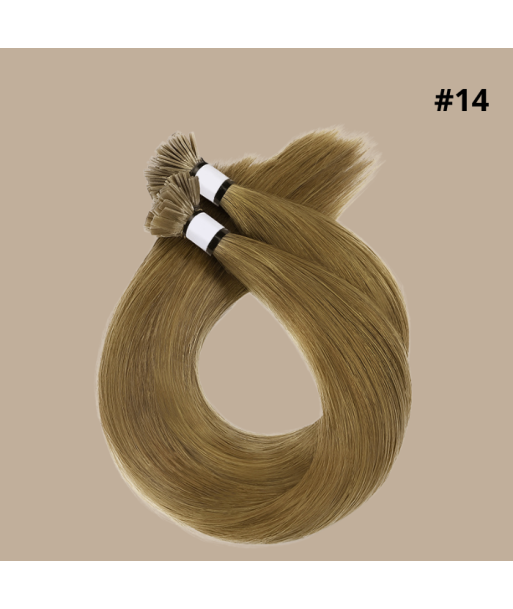 100 Premium Straight Keratin Extensions with Flat Tip 14 de France