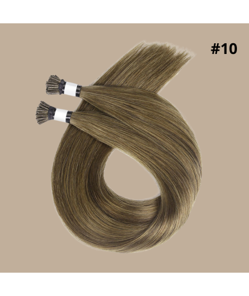 50 Premium Straight Keratin Extensions with I-Tip 10 le des métaux précieux