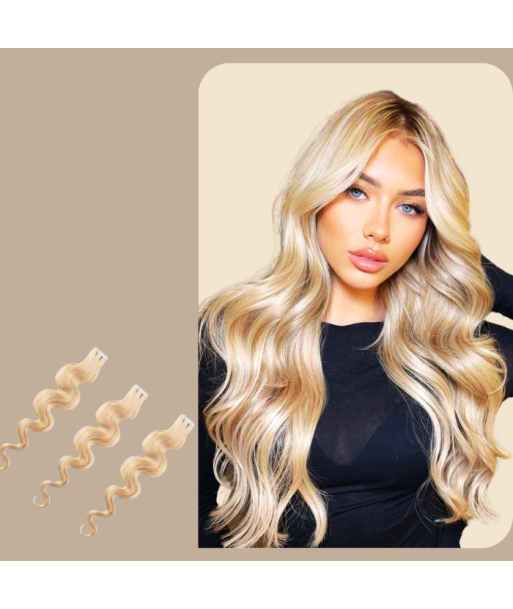 Platinblonde gewellte Haftverlängerungen 50-70% off 