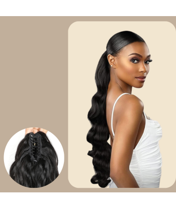 Pferdeschwanz Ponytail Dunkelbraun mit Pinzette Natural Remy Hair Body Wave Les êtres humains sont 