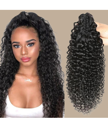 Pferdeschwanz Ponytail Dunkelbraun mit Pinzette Natur Remy Hair Kinky Curly Livraison rapide