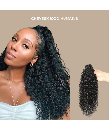 Pferdeschwanz Ponytail Dunkelbraun mit Pinzette Natur Remy Hair Kinky Curly Livraison rapide