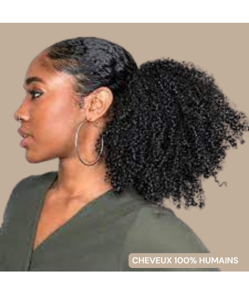 Pferdeschwanz Ponytail Dunkelbraun mit Pinzette Natur Remy Hair Afro Curly une grave pollution 