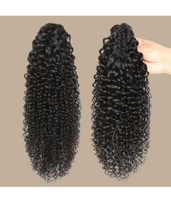 Pferdeschwanz Ponytail Dunkelbraun mit Pinzette Natur Remy Hair Kinky Curly Livraison rapide