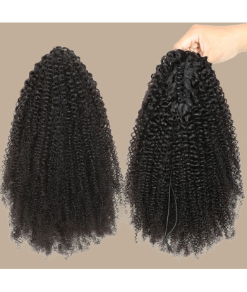 Pferdeschwanz Ponytail Dunkelbraun mit Pinzette Natur Remy Hair Afro Curly une grave pollution 