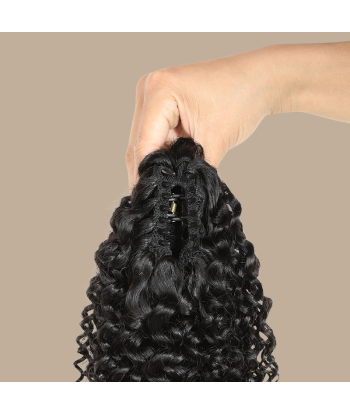 Pferdeschwanz Ponytail Dunkelbraun mit Pinzette Natur Remy Hair Kinky Curly Livraison rapide