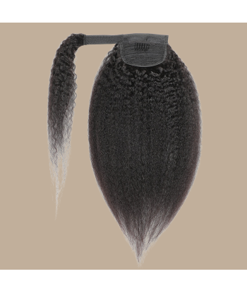 Pferdeschwanz Ponytail Dunkelbraun Zauberband Remy Hair Kinky Straight la colonne vertébrale