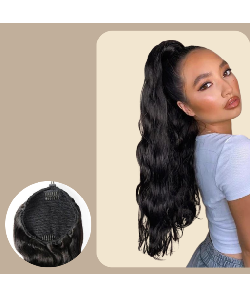 Pferdeschwanz Ponytail Dunkelbraun Mit Kordel Remy Hair Body Wave chez Cornerstreet bien 