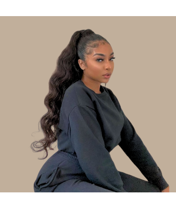 Pferdeschwanz Ponytail Dunkelbraun Mit Kordel Remy Hair Body Wave chez Cornerstreet bien 