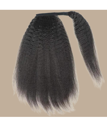 Pferdeschwanz Ponytail Dunkelbraun Zauberband Remy Hair Kinky Straight la colonne vertébrale