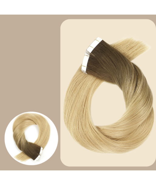 Premium Russian Hair Tape-Extensions / Klebeverlängerungen glatt T8/DB4 soldes