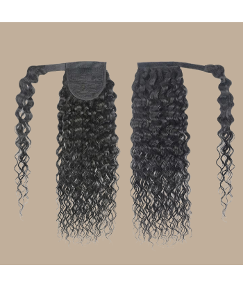 Rabo de cavalo castanho escuro Magic Ribbon Cabelo Remy Water Wave solde